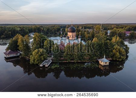 The Holy-vvedensky Nunnery In The Vladimir Region. On The Island. Aerial View.