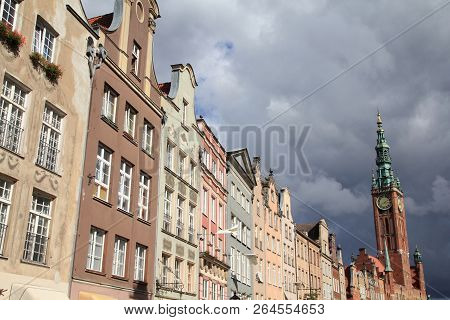 Poland - Gdansk Old Town In Pomerania Region. Townhouses At Dluga Street.