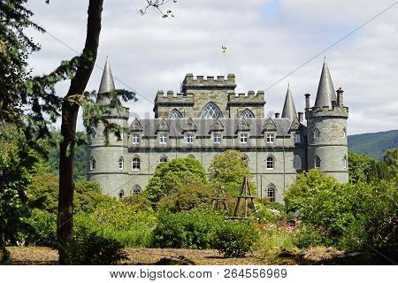 Inveraray Castle Is A Castle In The Village Of Inveraray On Loch Fyne In Scotland, About 95 Km North