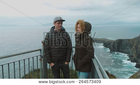 Two Friends In Ireland Visit The Famous Fogher Cliffs
