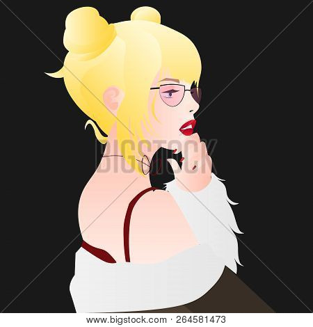 Sexy Woman In Night Club. Queen Of The Dance. Vector Illustration