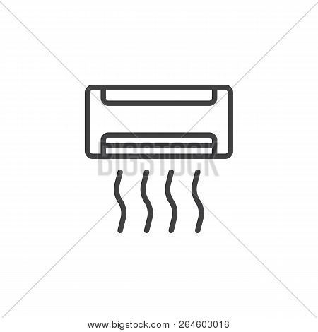 Air Conditioning Outline Icon. Linear Style Sign For Mobile Concept And Web Design. Ac Unit Line Vec