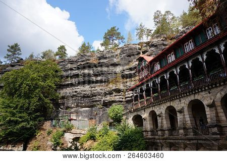 Historical Building Near Pravcicka Brana Near Czech Republic