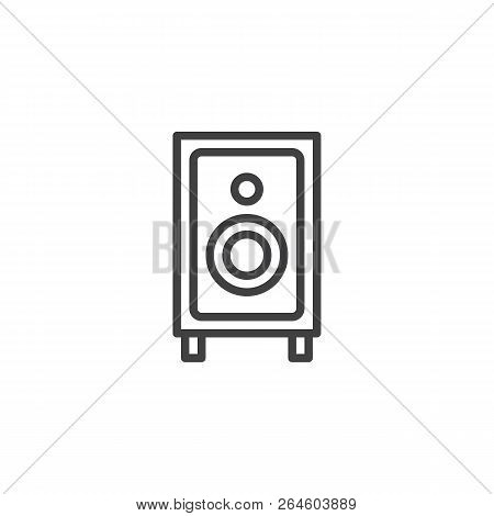 Sound Speaker Outline Icon. Linear Style Sign For Mobile Concept And Web Design. Audio Speaker Syste