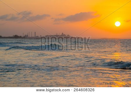 Gove Alumina Refinery During The Sunset In Gove Peninsula, Northern Territory State Of Australia.