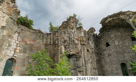 Artvin, Turkey - July 2018: Ruins Of Old Tibetan Monastery And Church In Cevizli Village, Savsat, Ar