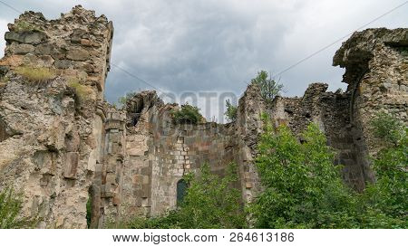 Artvin, Turkey - July 2018: Ruins Of Old Tibetan Monastery And Church In Cevizli Village, Savsat, Ar