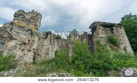 Artvin, Turkey - July 2018: Ruins Of Old Tibetan Monastery And Church In Cevizli Village, Savsat, Ar