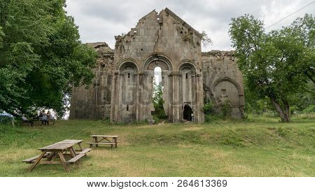 Artvin, Turkey - July 2018: Ruins Of Old Tibetan Monastery And Church In Cevizli Village, Savsat, Ar