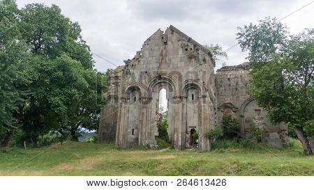 Artvin, Turkey - July 2018: Ruins Of Old Tibetan Monastery And Church In Cevizli Village, Savsat, Ar