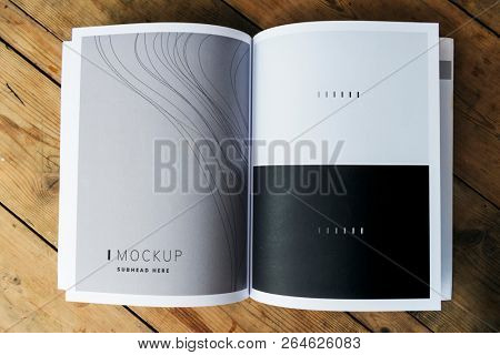 Wave texture magazine page mockup