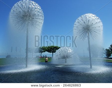 A Wonderful Fountain At Lake Bodensee In Romanshorn