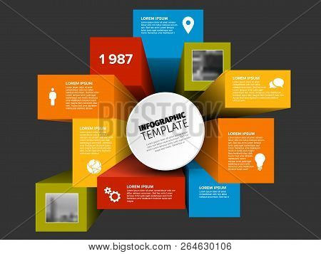 Vector 3d Cubes Infographic Template With Photos
