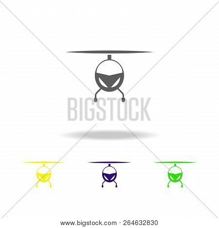 Helicopter From The Front Color Icon. Elements Of A Controlled Aircraft Color Icon. Signs, Outline S