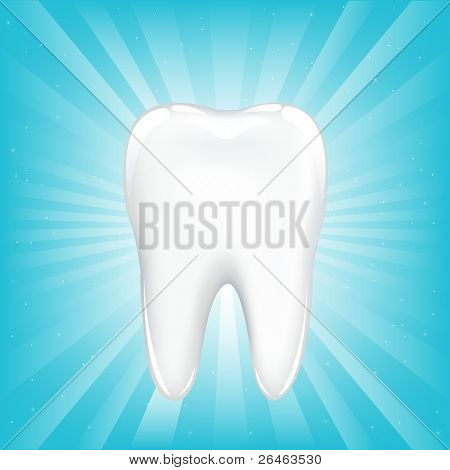 Ząb, na niebieskim tle z belki i gwiazdy