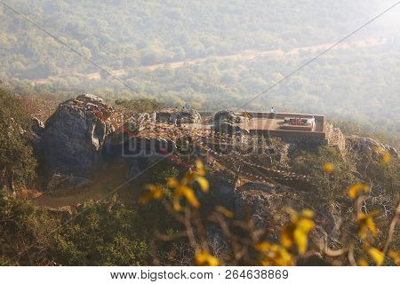 Top View On The Sacred Place On The Mountain Of Gridhakuta Where Buddha Gave The Lectures.