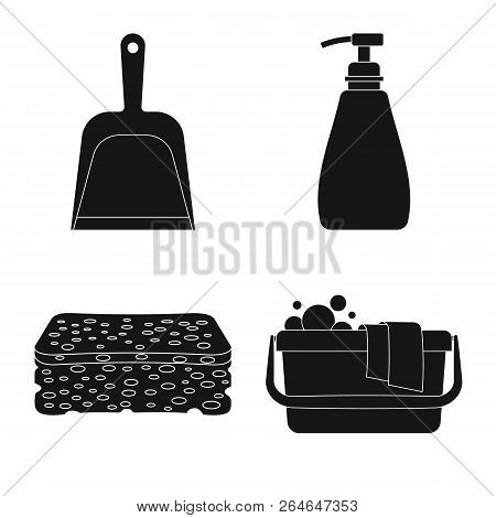 Isolated Object Of Cleaning And Service Icon. Collection Of Cleaning And Household Stock Symbol For 
