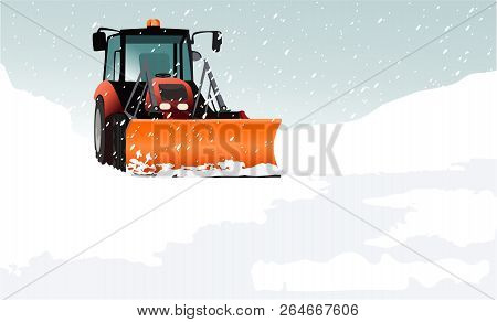 Winter Transport Issues.  Hello Winter Background.  - Vector Illustration