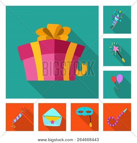 Isolated Object Of Party And Birthday Sign. Collection Of Party And Celebration Stock Vector Illustr