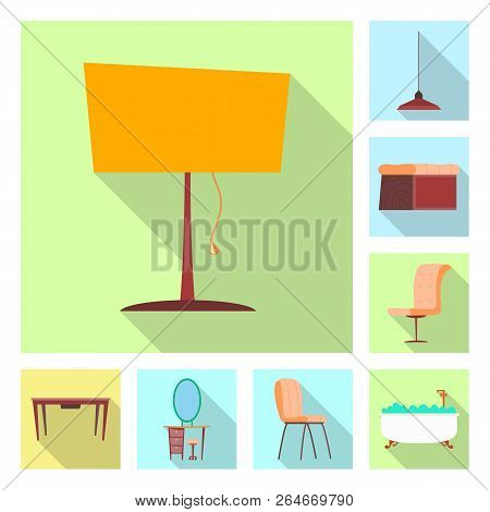 Isolated Object Of Furniture And Apartment Symbol. Collection Of Furniture And Home Stock Vector Ill