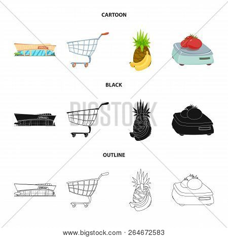 Vector Design Of Food And Drink Logo. Collection Of Food And Store Stock Vector Illustration.