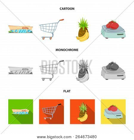 Vector Illustration Of Food And Drink Logo. Collection Of Food And Store Vector Icon For Stock.