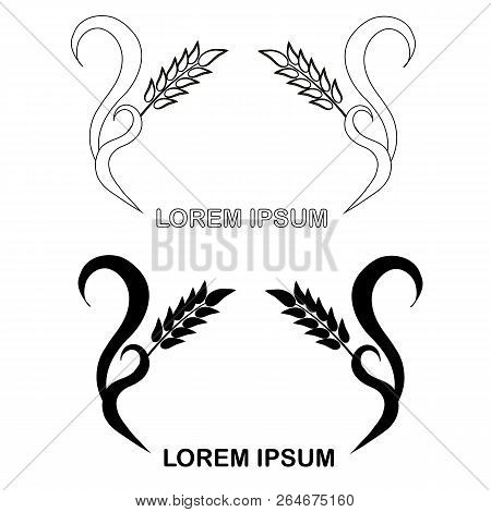 Wreath Logo For Product Design, For Packaging Design , Wreath Ear, Lorem Ipsum Design Element Stock 