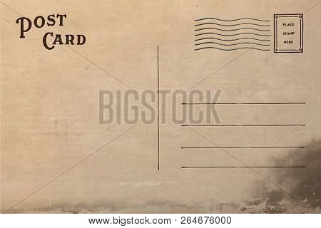 Back Of Vintage Blank Postcard With Dirty Stain