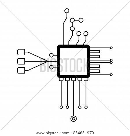 Computer Chip Frame Isolated. Accessories For Digital Devices