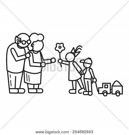 Old Person Nephew Concept Background. Outline Old Person Nephew Concept Background For Web Design Is