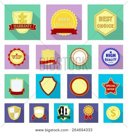 Vector Design Of Emblem And Badge Symbol. Set Of Emblem And Sticker Stock Vector Illustration.