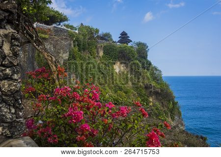 Beautiful Uluwatu Temple Perched On Top Of A Cliff In Bali, Indonesia