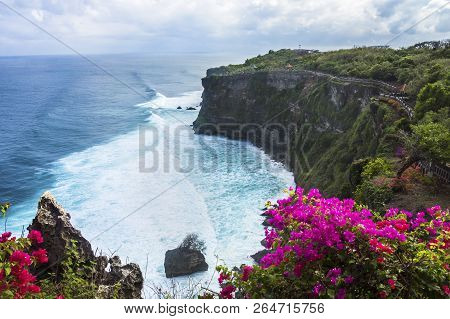 Beautiful Uluwatu Temple Perched On Top Of A Cliff In Bali, Indonesia