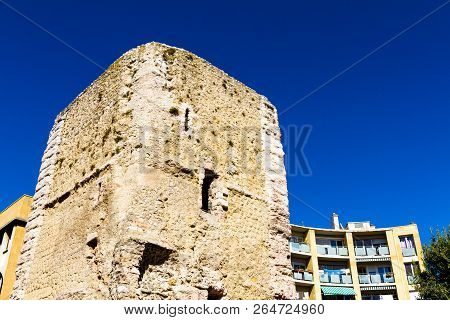 The Old Trinitarian Tower In A Sunny Day In Marseilles, France