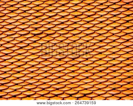 Roof Horizental Line Pattern Texture At Buddha Temple