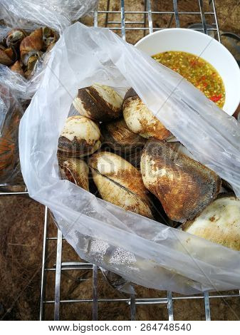 Stomatopods And Seafood Barbecue On Beach That Famous Thailand Beach Street Foods