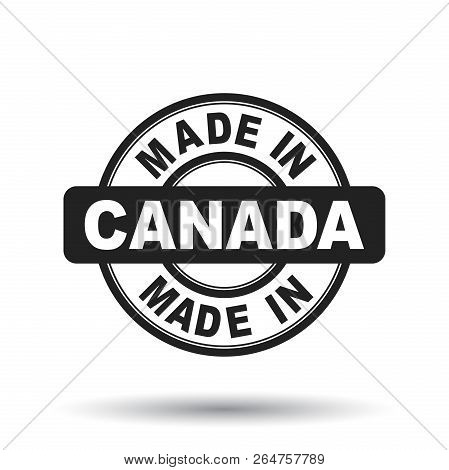 Made In Canada Black Stamp. Vector Illustration On White Backgro