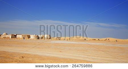 Decorations Of Movie Star Wars Episode First In Sahara Desert, Nefta, Tunisia 14 October 2018