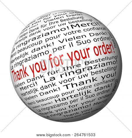 Red Thank You For Your Order Wordcloud  - Illustration