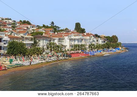 Kinaliada, Turkey - September 15, 2017: This Is A Residential Development And The Beaches Of One Of 