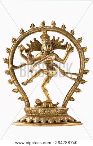 Statue of indian hindu god Shiva Nataraja - Lord of Dance isolated on white