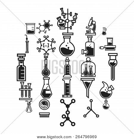 Chemistry Icon Set. Simple Set Of Chemistry Vector Icons For Web Design Isolated On White Background