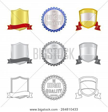 Vector Design Of Emblem And Badge Symbol. Set Of Emblem And Sticker Stock Symbol For Web.