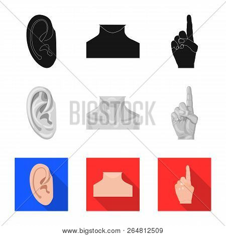 Vector Illustration Of Human And Part Logo. Set Of Human And Woman Vector Icon For Stock.