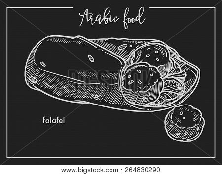 Falafel With Pita Bread From Traditional Arabic Food.