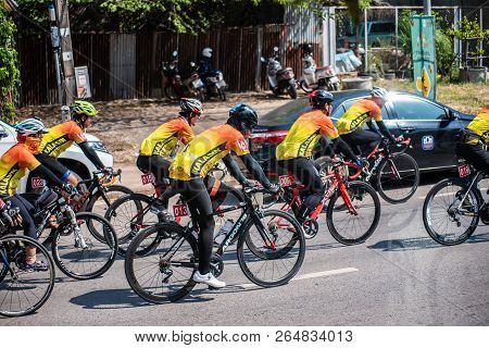Kalasin,thailand - Octomber 6, 2018: Project  Run And Ride Bicycle To Fund For Hospital,for Raise Fu