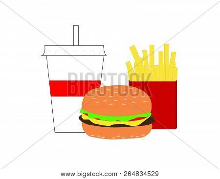 Burger Fries Drink Combo Meal Vector Ai