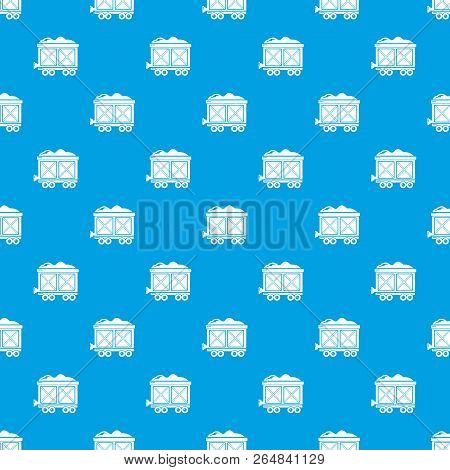 Railway Wagon Pattern Vector Seamless Blue Repeat For Any Use
