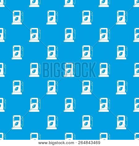Eco Gas Station Pattern Vector Seamless Blue Repeat For Any Use