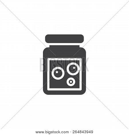 Jam Jar Vector Icon. Filled Flat Sign For Mobile Concept And Web Design. Glass Jar With Berry Jam Si